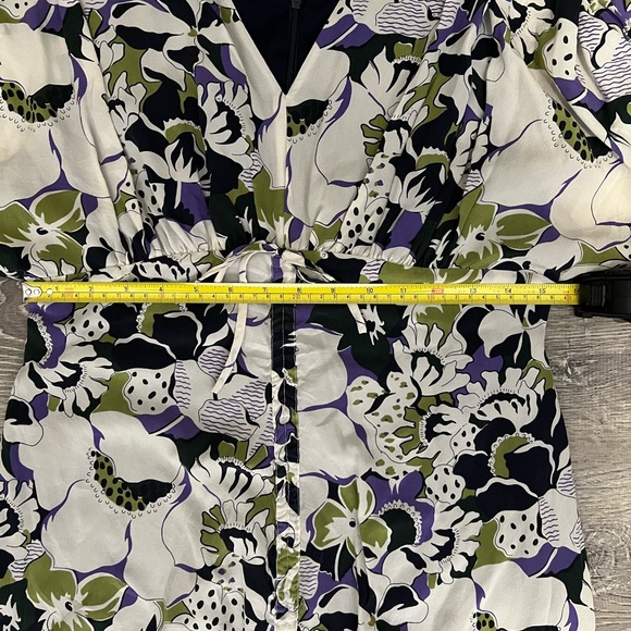 Lewitt Silk Kimono Midi Dress Floral Ruched Skirt Dolman Sleeve - Picture 10 of 13